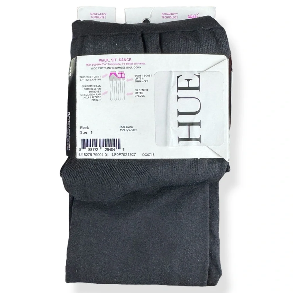 HUE Made to Move Matte Opaque Shaping‎ Tights Size 1 Black